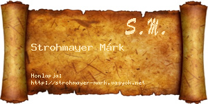 Strohmayer Márk névjegykártya