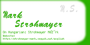 mark strohmayer business card
